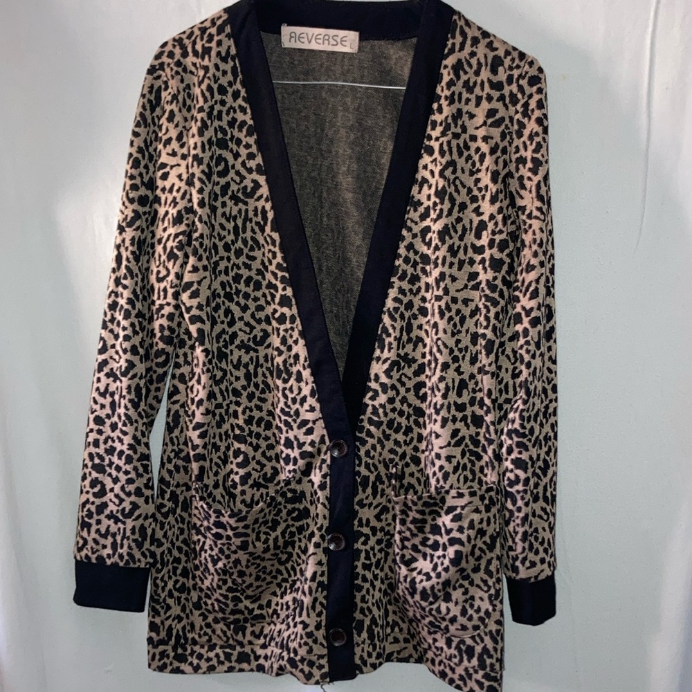 Reverse Leopard Print Sweater